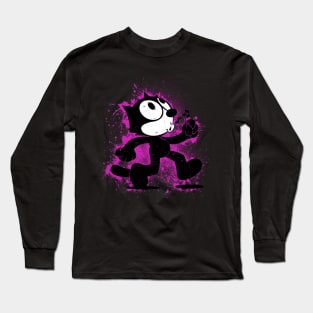 Felix The Cat Walking Spray Paint Long Sleeve T-Shirt